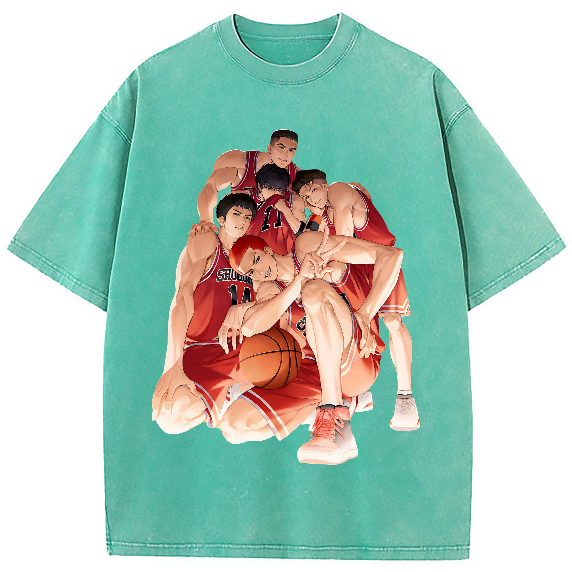 （画像用） SLAM DUNK／スラムダンク 綿100% ヴィンテージ風 半袖Tシャツ（フロントプリント）